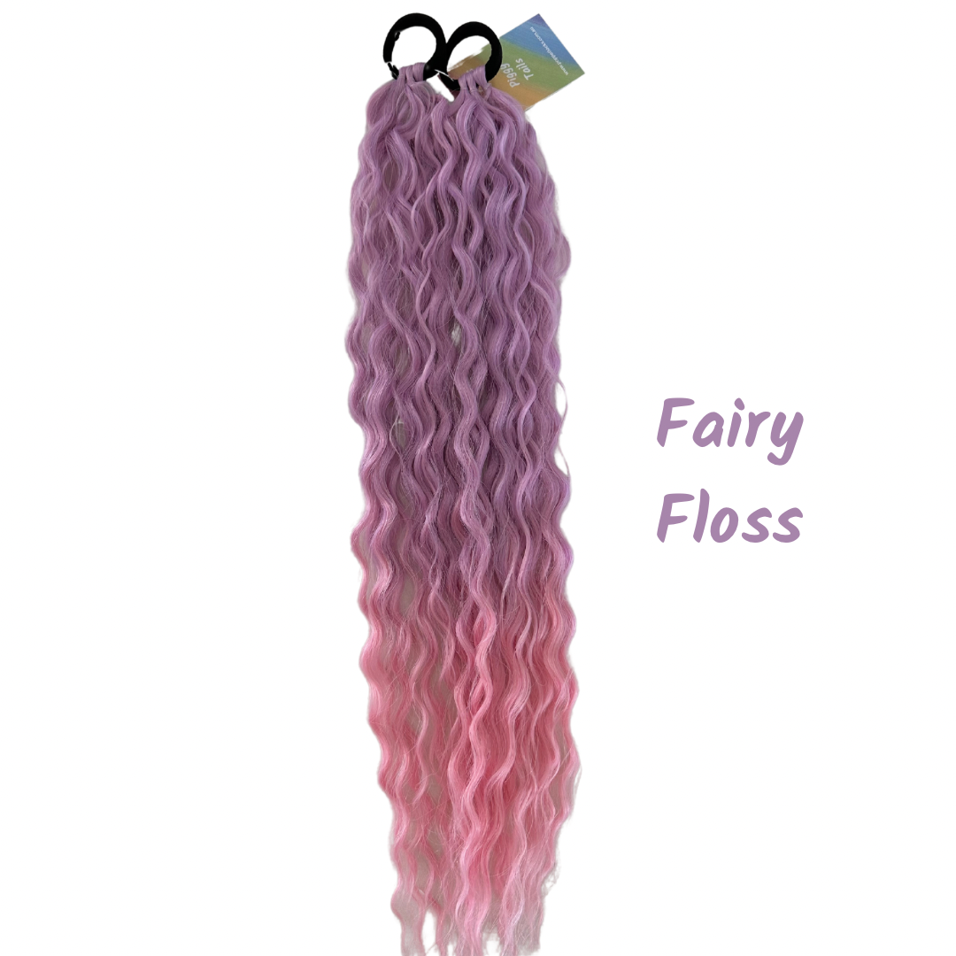 Poppet Locks - Piggy Tails - Mermaid Waves - Fairy Floss 22”