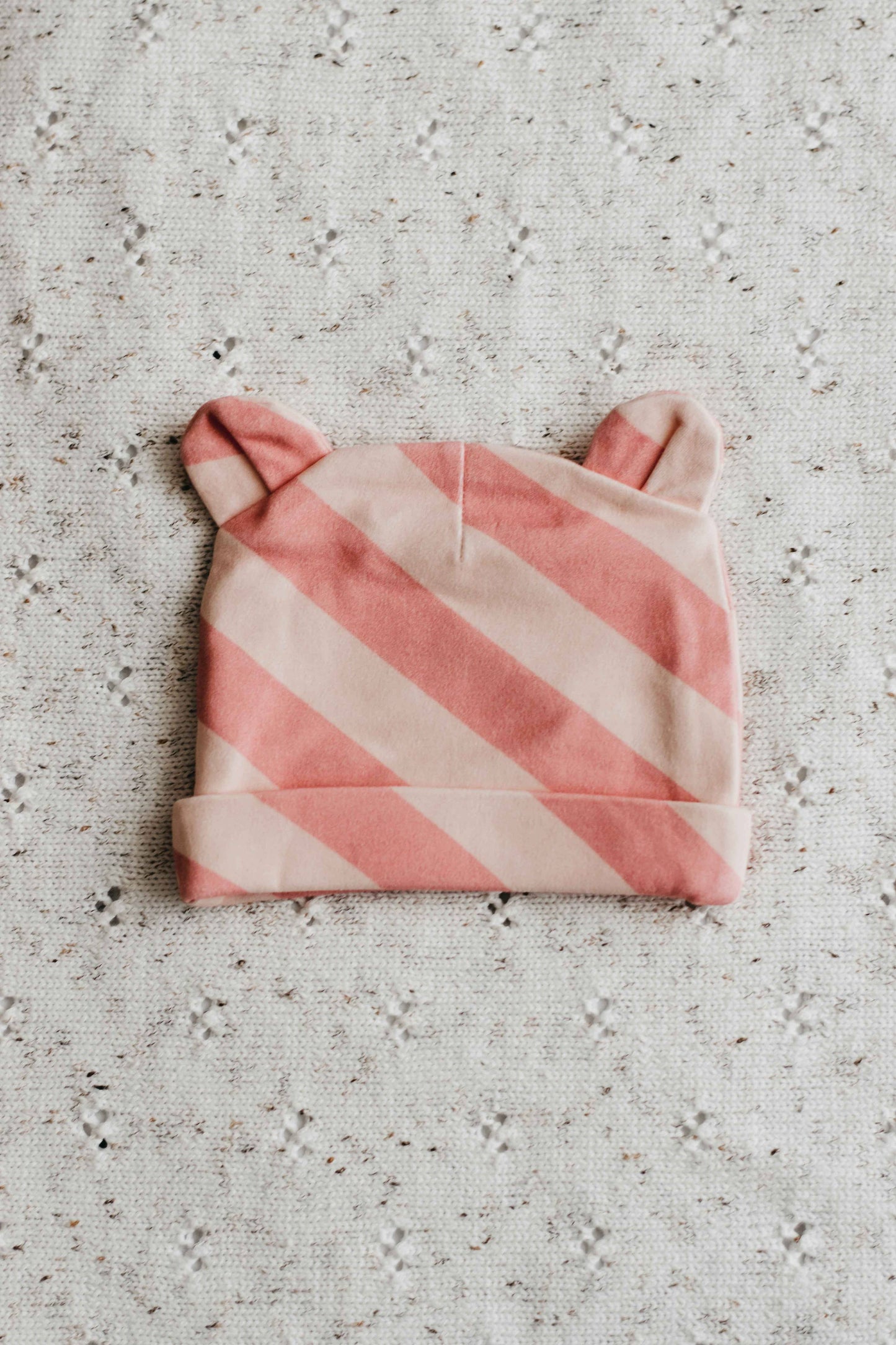 Bencer & Hazelnut - Newborn Beanie - Candy Pink Stripe