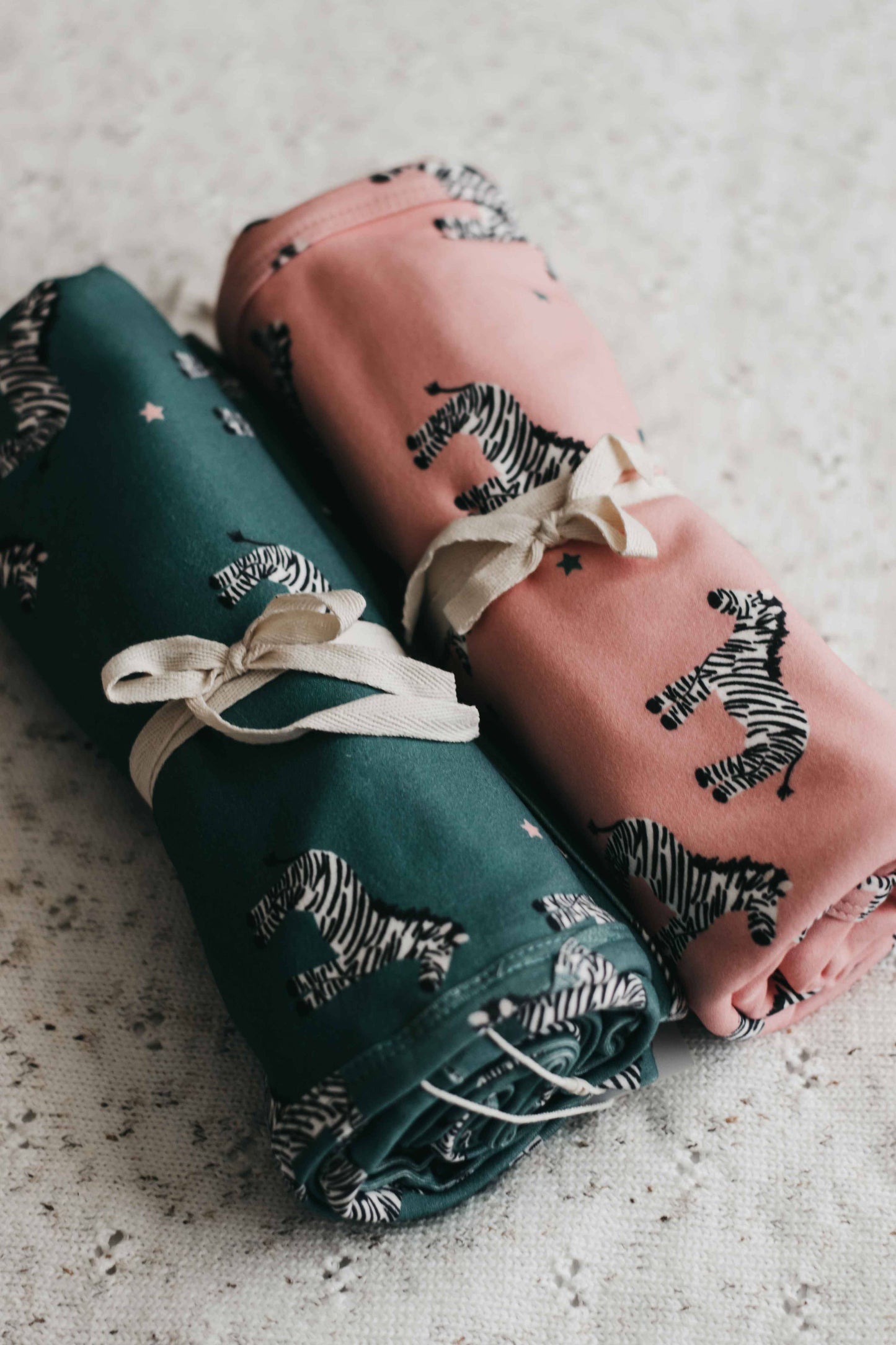 Bencer & Hazelnut - Jersey Swaddle - Zebby Green