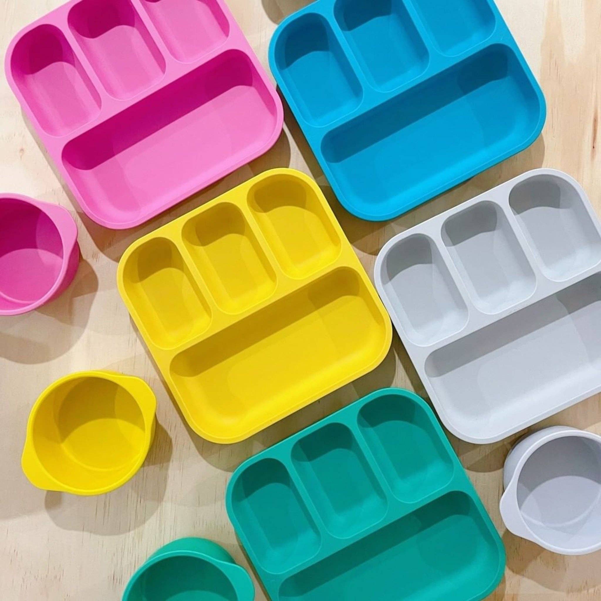 Bobo & Boo AUS - Plant-Based Bento-Style Divided Plates (22x21cm) - Individual - Blue