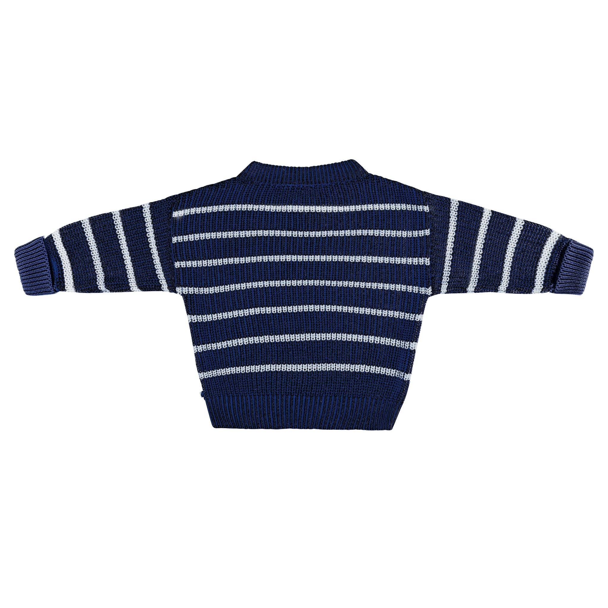 Chunky Rib Knit Jumper- Navy Stripe