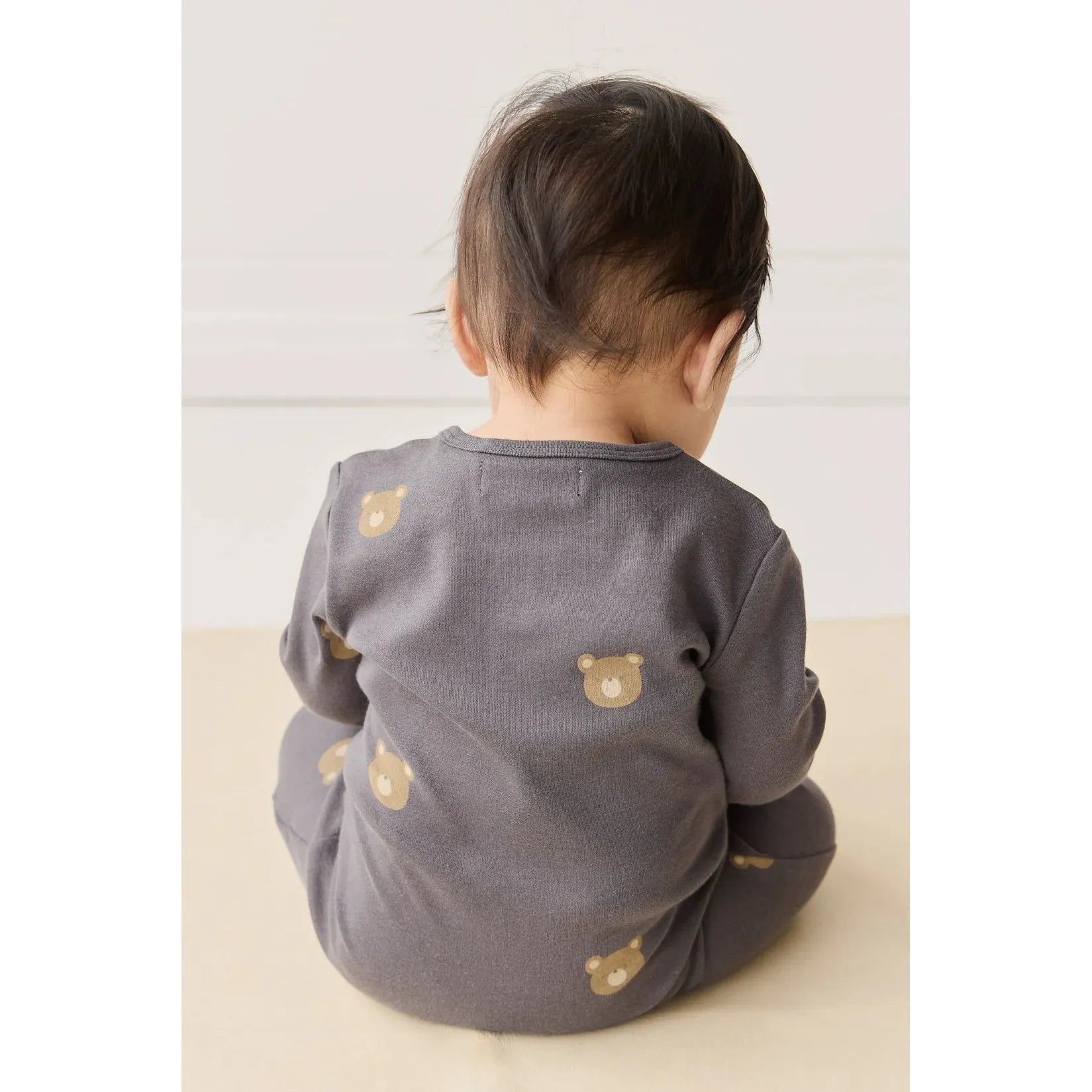 Jamie Kay - Organic Cotton Reese Zip Onepiece - Bobbie Bears Black Oyster