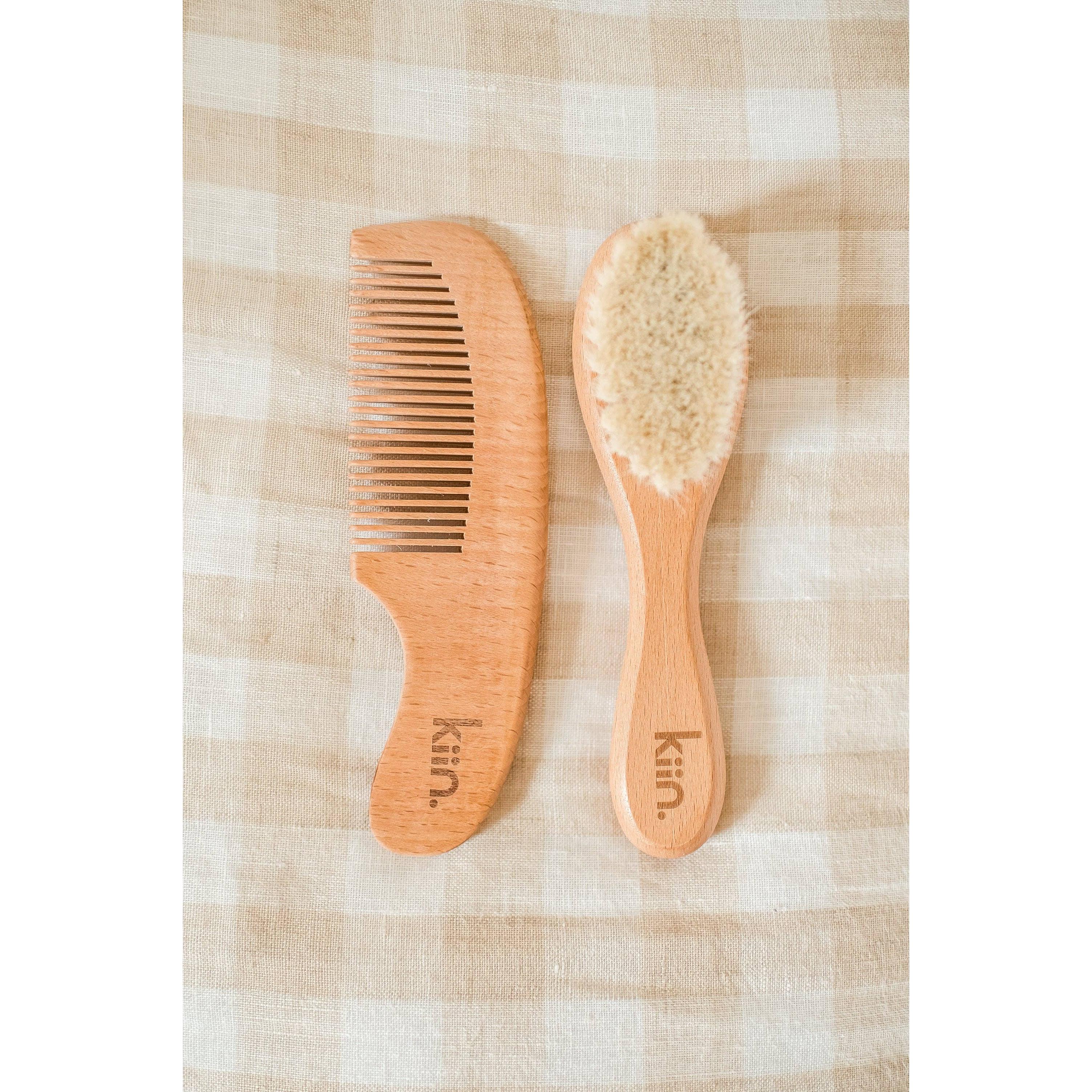 Kiin Baby - Wooden Baby Brush + Comb Set