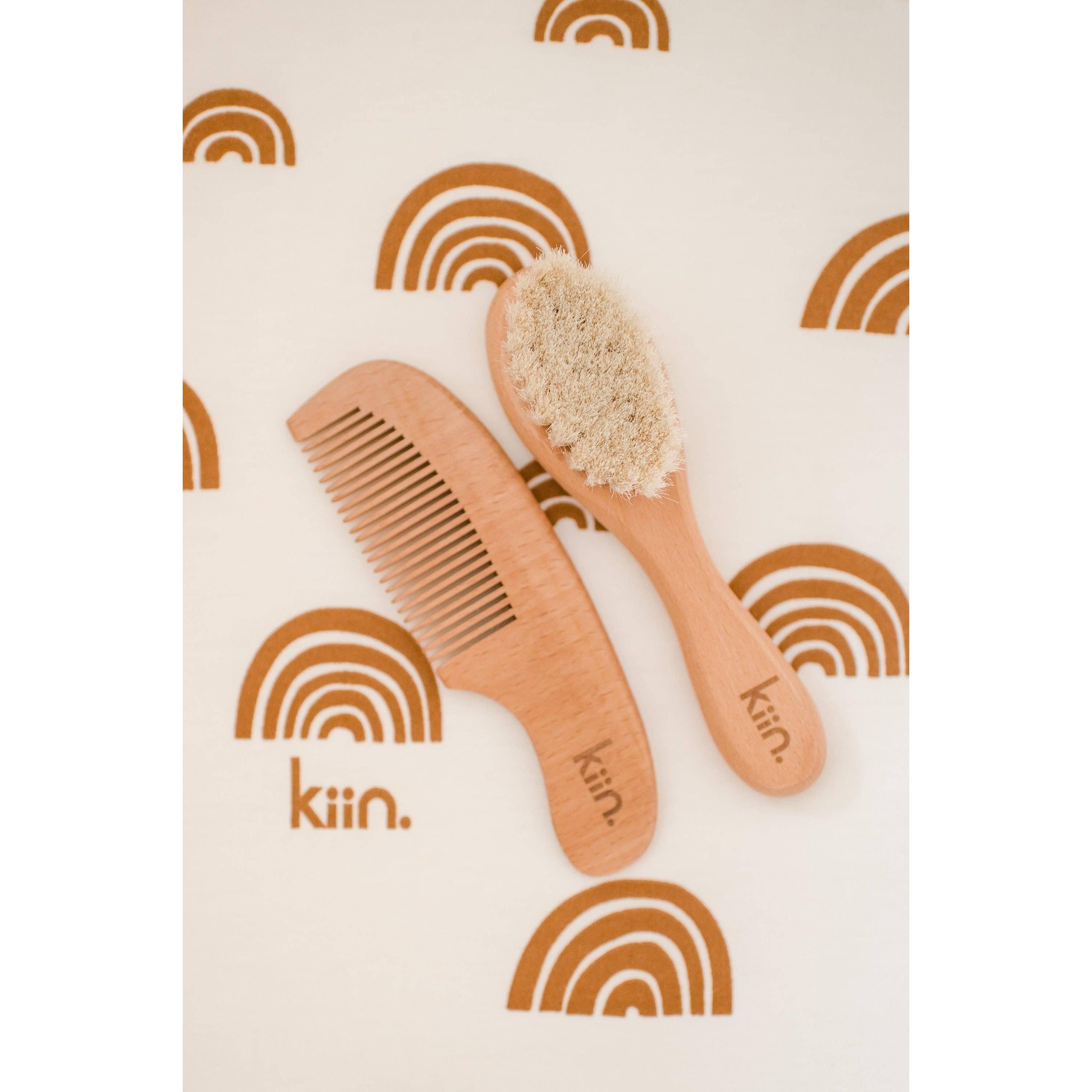 Kiin Baby - Wooden Baby Brush + Comb Set