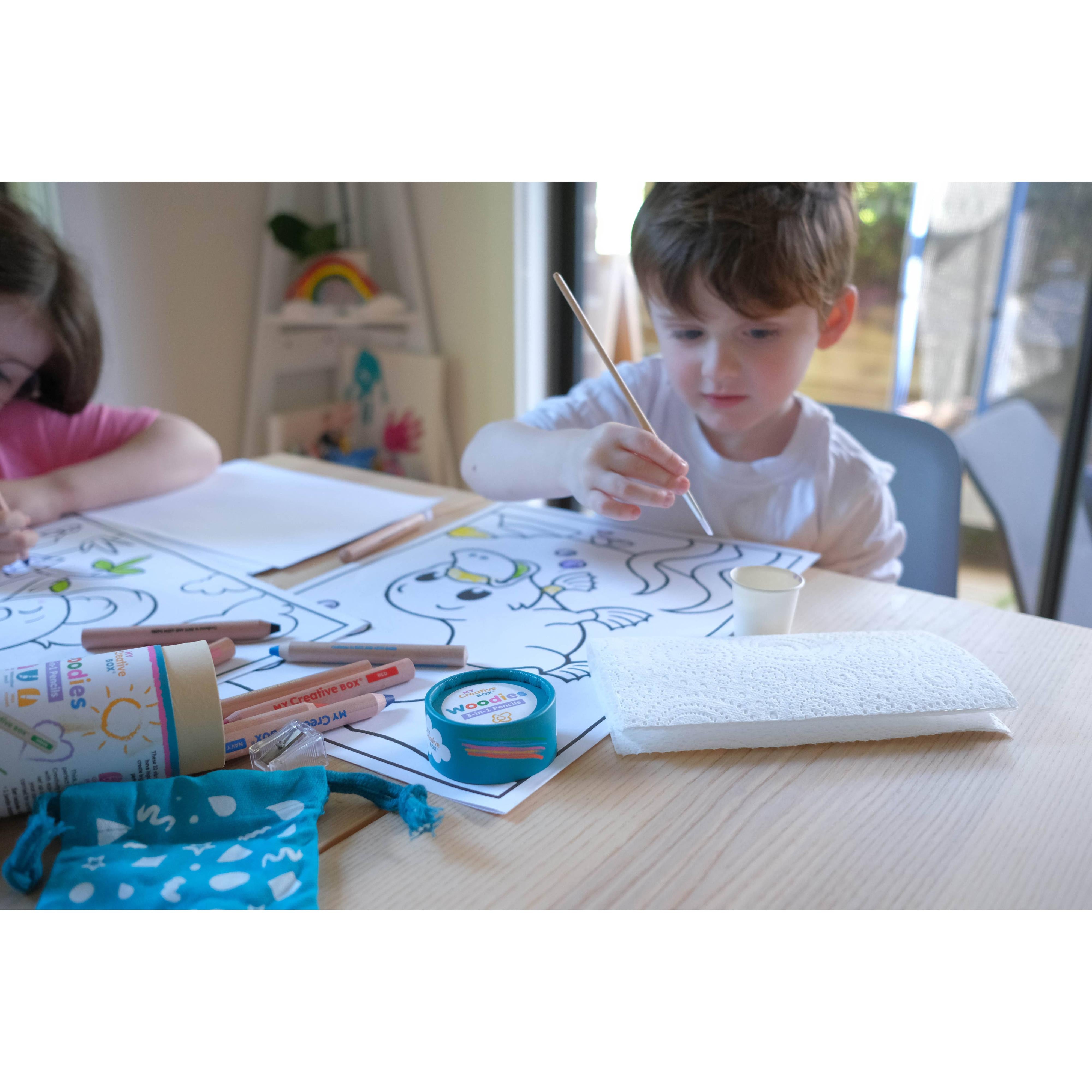 My Creative Box - Woodies 3-in-1 Wooden Pencils | Set of 10