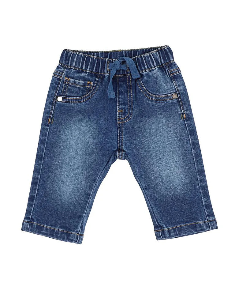 Fox & Finch MID INDIGO PULL ON DENIM JEANS