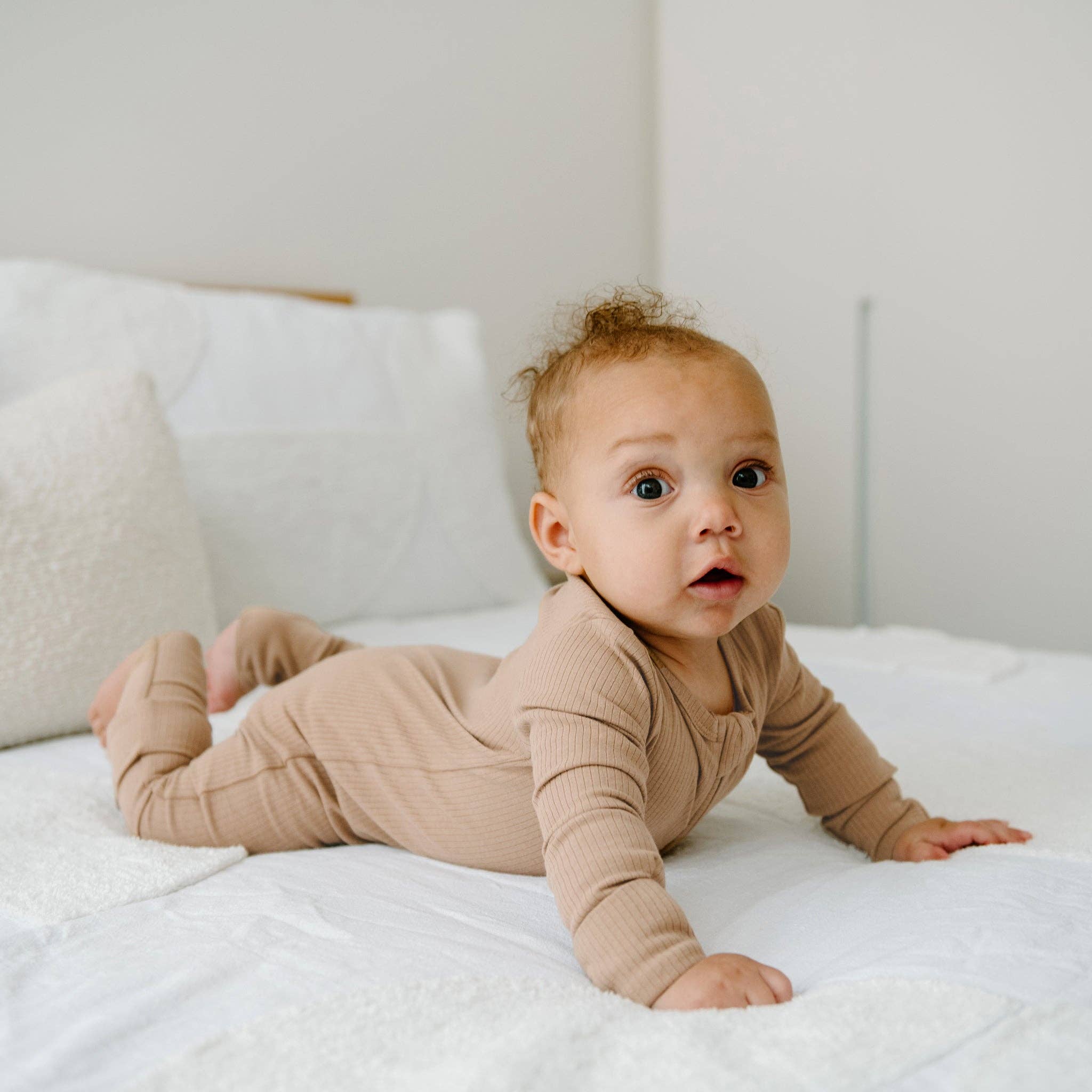 Rib Day Or Night Onesie - Mocha