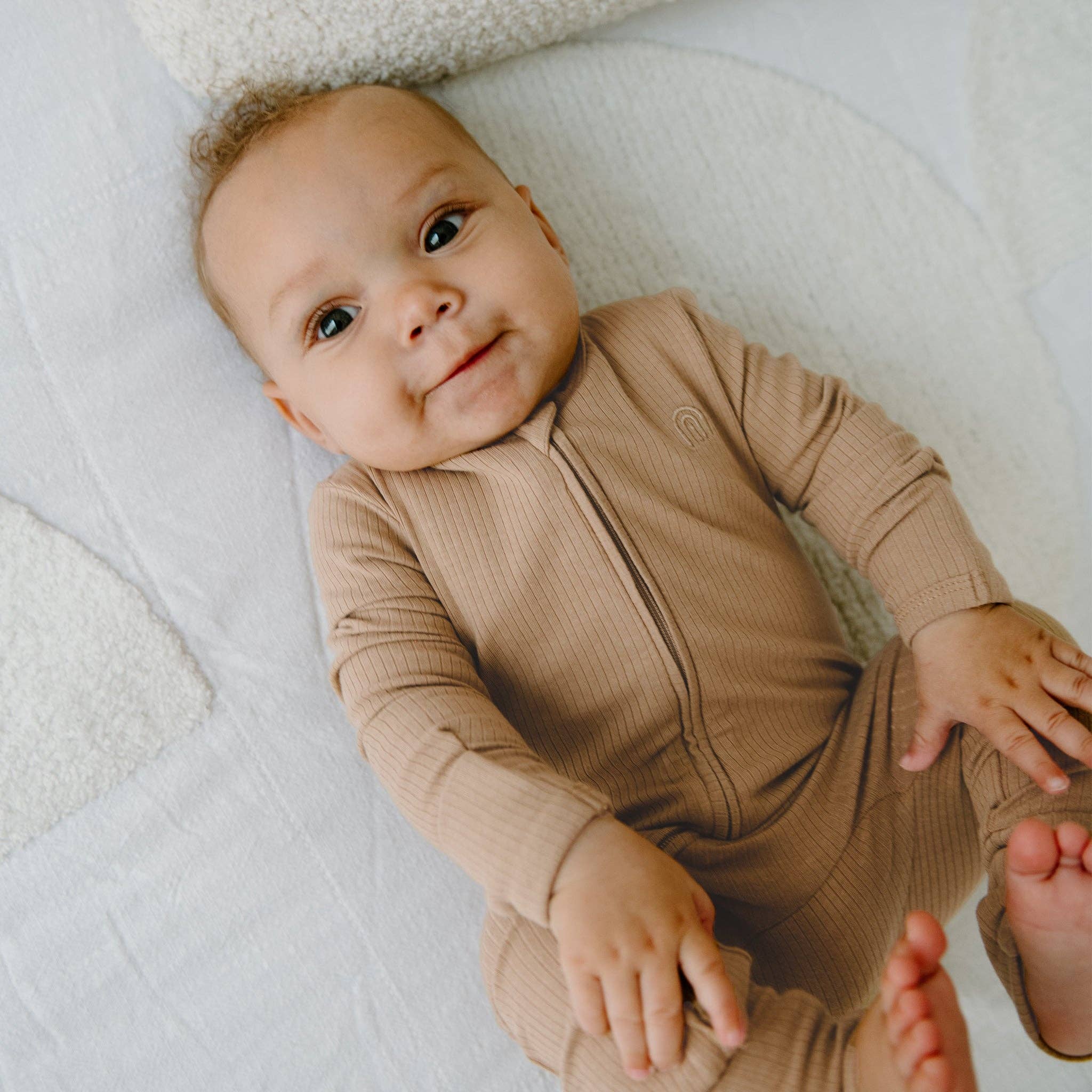 Rib Day Or Night Onesie - Mocha