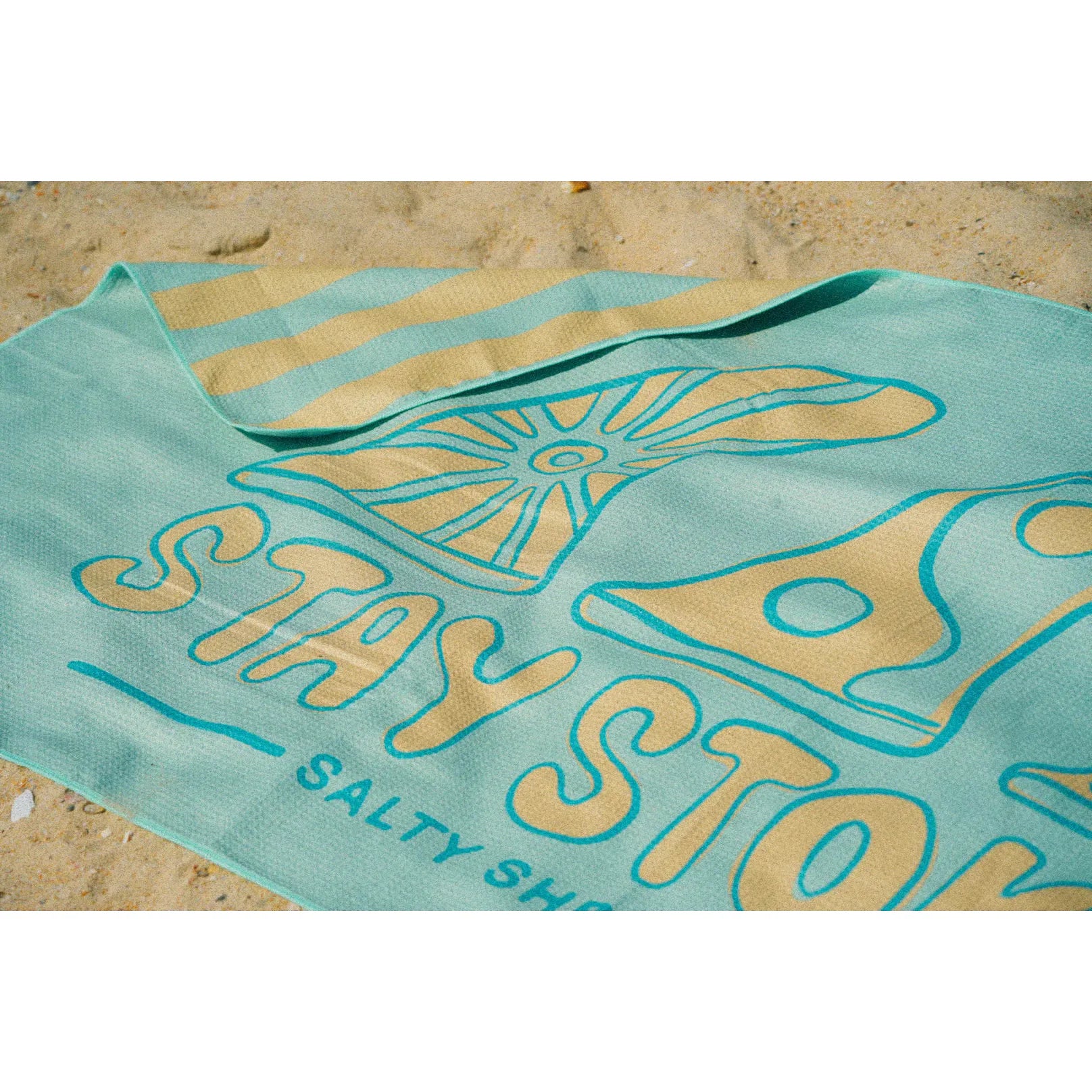 Salty Shreds - Stay stoked waffle microfiber sand free beach towel