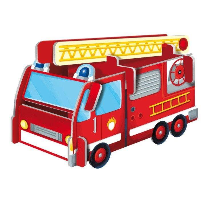 Sassi 3D Puzzle and Book Set - Learn Shapes Firefighters , 40 pcs
