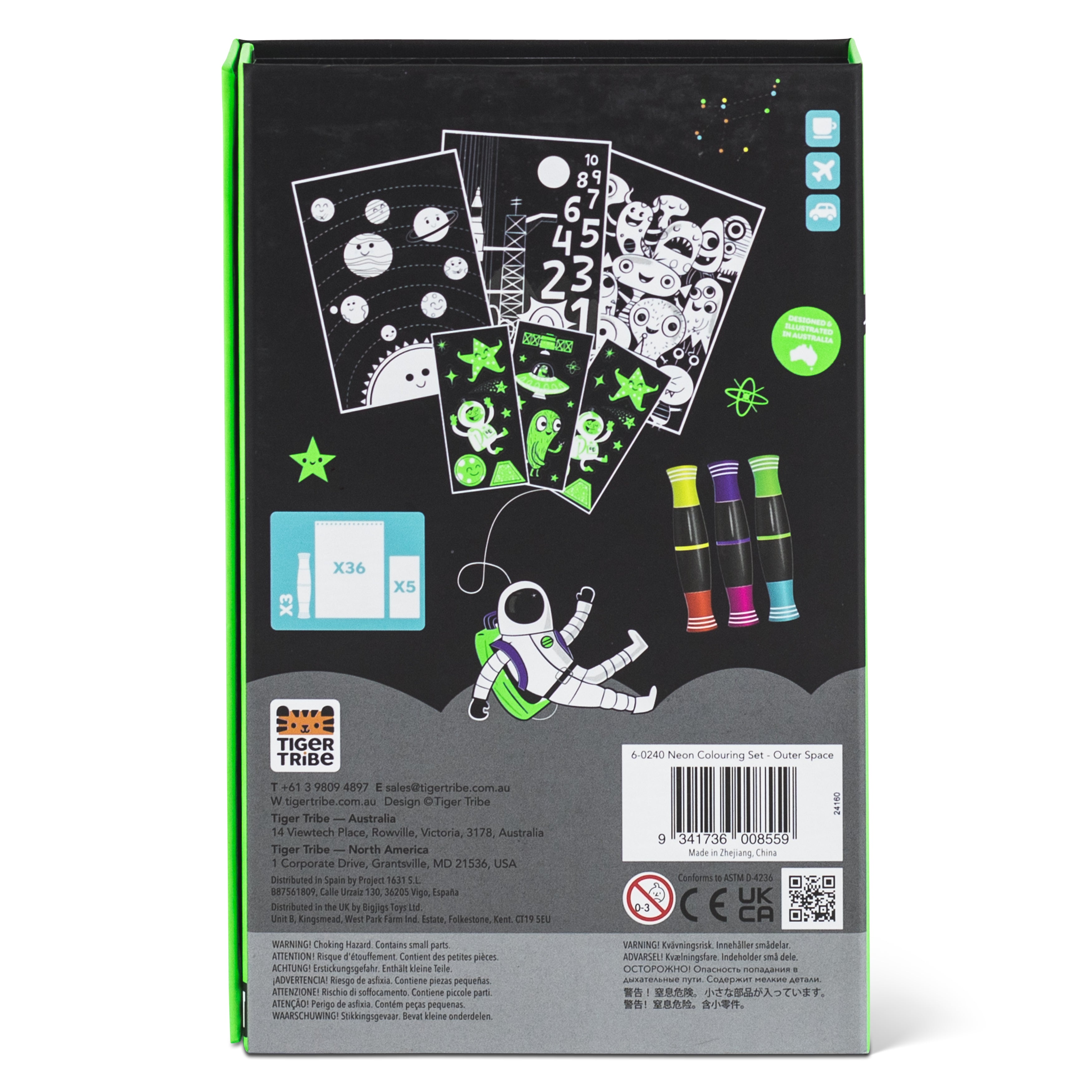 Tiger Tribe - Neon Colouring Set - Outer Space