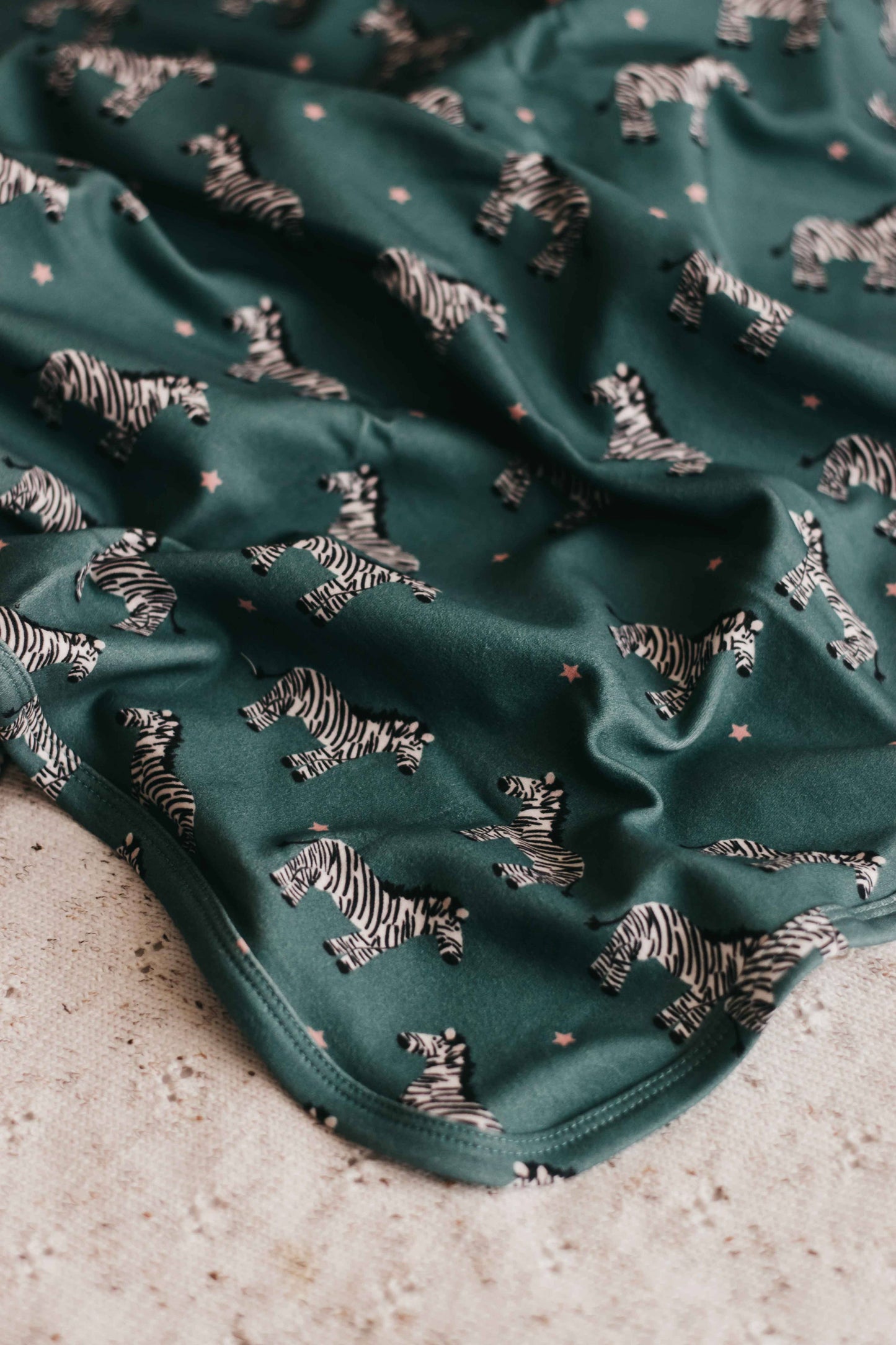Bencer & Hazelnut - Jersey Swaddle - Zebby Green