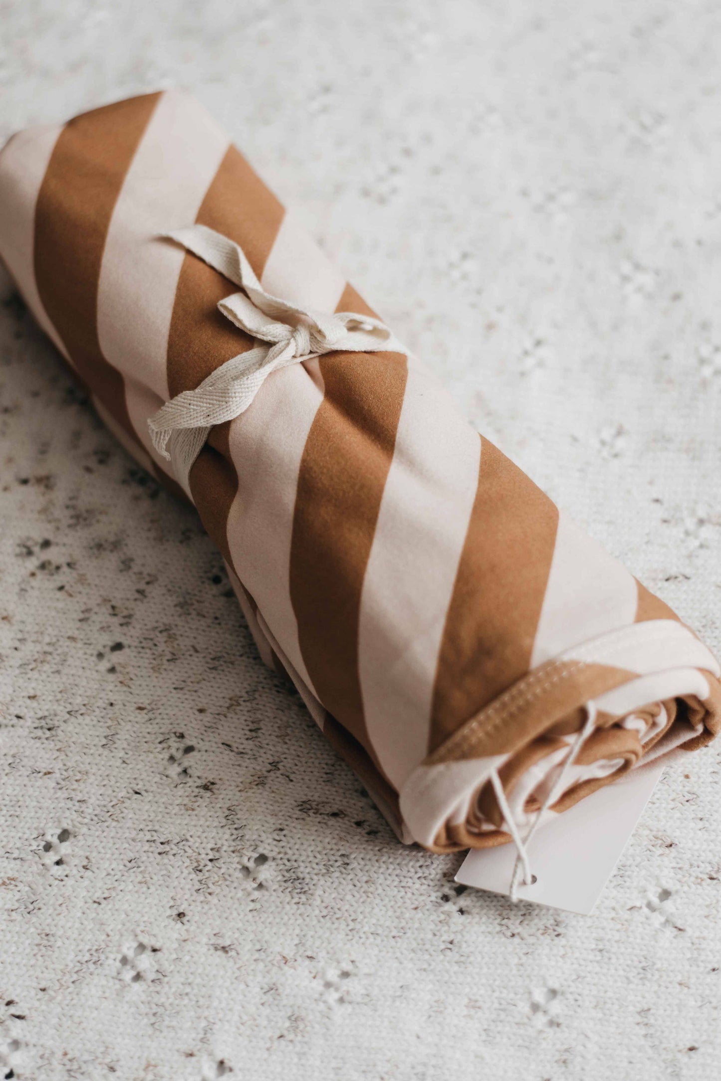 Bencer & Hazelnut - Jersey Swaddle -Caramel Stripe