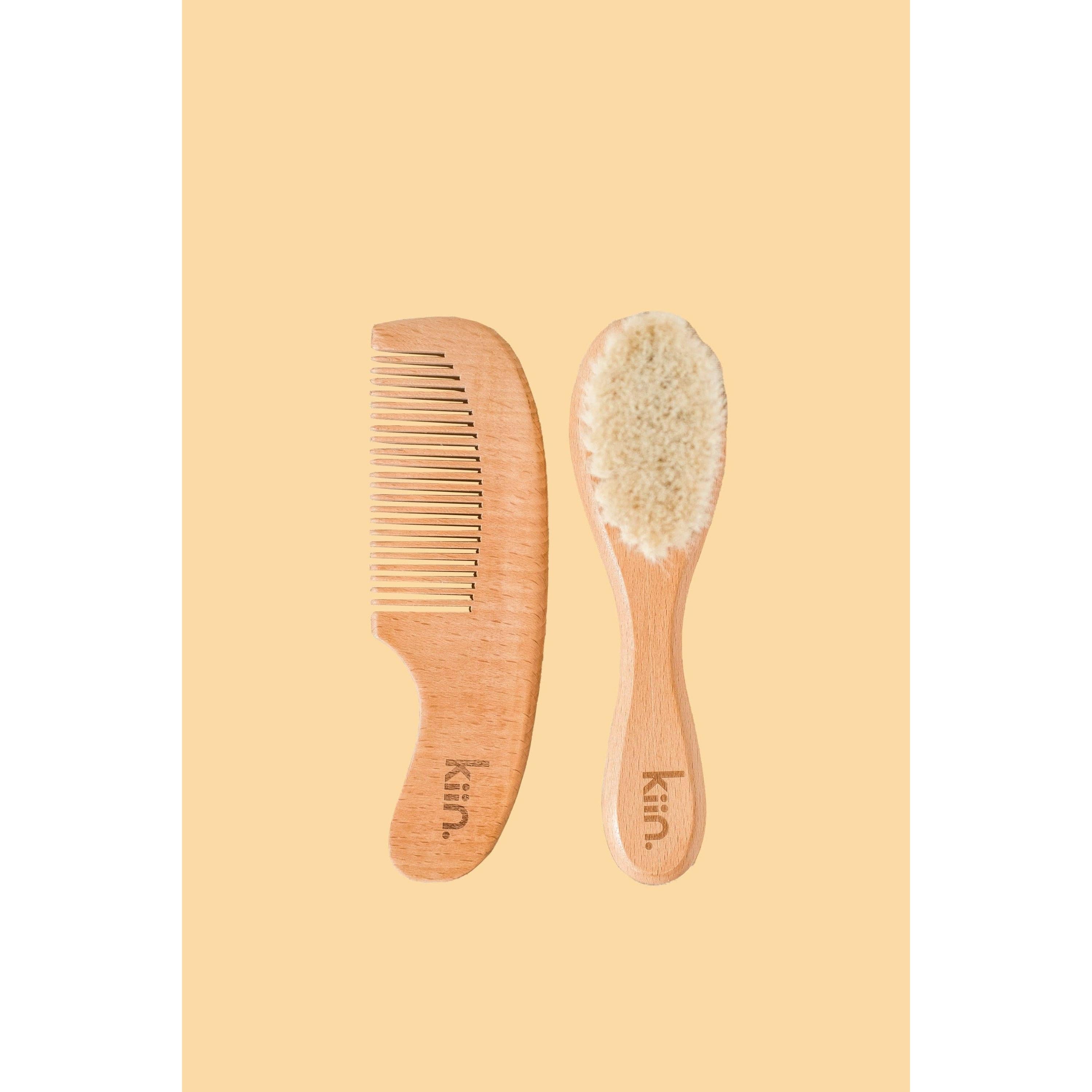 Kiin Baby - Wooden Baby Brush + Comb Set