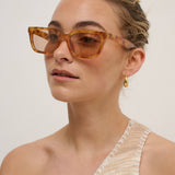 Kitty Rectangular Sunglasses in Vintage Tort