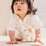 Kynd Baby - Woven Embroidered Short Sleeve Shirt - Coconut