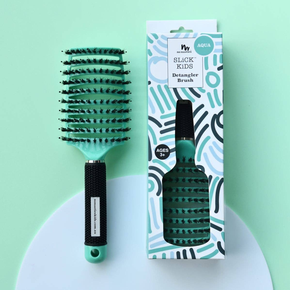no nasties kids - Detangler Hair Tamer Brush Aqua