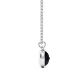 Round Rose Cut Black Onyx Pendant Rhodium Plated|5-1362-RBON