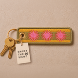 Enjoy The View Sun Embroidered Keyring