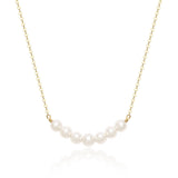 Organic Freshwater Pearl Bar Necklace Gold plated