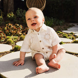 Kynd Baby - Woven Embroidered Short Sleeve Shirt - Coconut