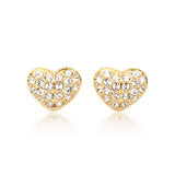 My Jewellery Story - MYJS Pave Heart Stud Earrings made 16k Gold Plated