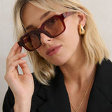L&S Goutte Angular Sunglasses in Brown
