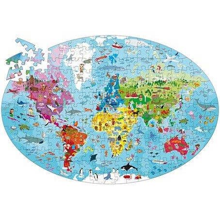 Sassi Travel, Learn and Explore - Puzzle and Book Set - The Earth, 205 pcs