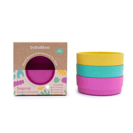 Bobo & Boo AUS - Plant-Based 3 Pack of Bowls - Tropical (600ml)