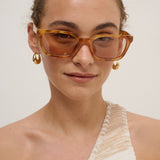 Kitty Rectangular Sunglasses in Vintage Tort