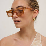 Kitty Rectangular Sunglasses in Vintage Tort
