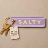 Enjoy The View Salty Embroidered Keyring
