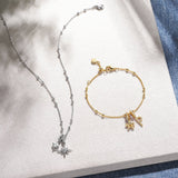 Dotted Sphere Carrier Necklace Chain Gold Plated