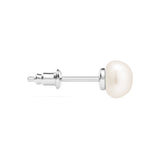 Freshwater 8mm Pearl Stud Earrings Freshwater Pearl Rhodium