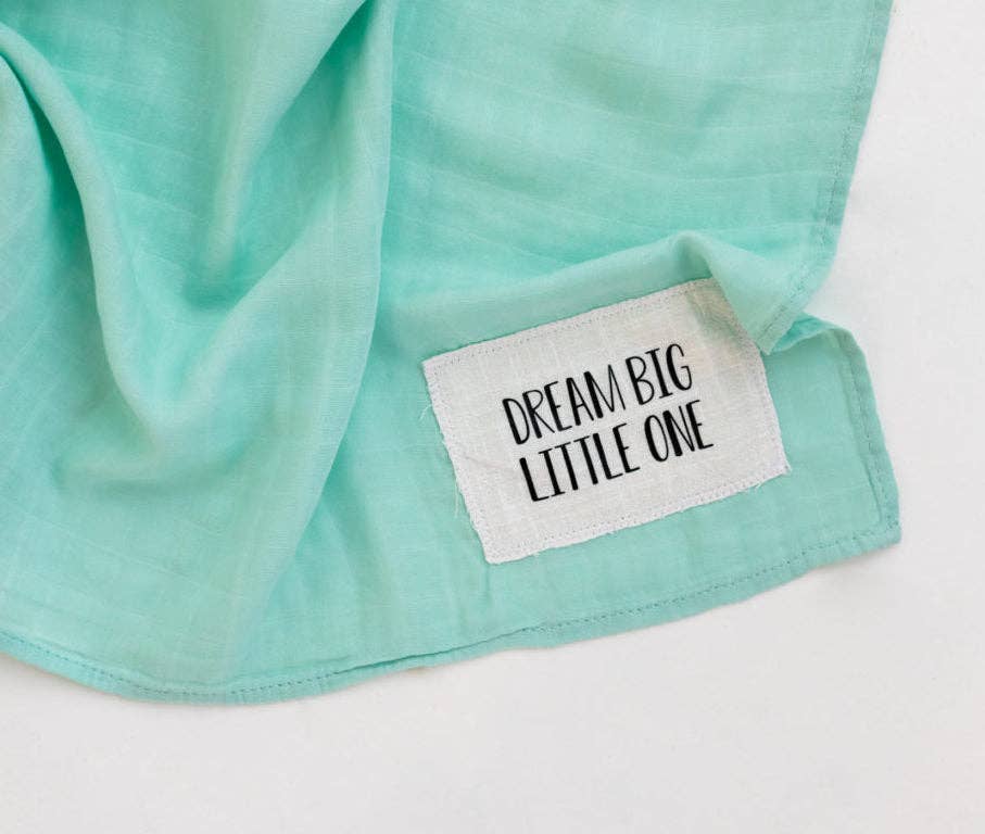 Timber Tinkers - Dream Big Little One Mint Muslin Swaddle