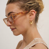 Kitty Rectangular Sunglasses in Vintage Tort