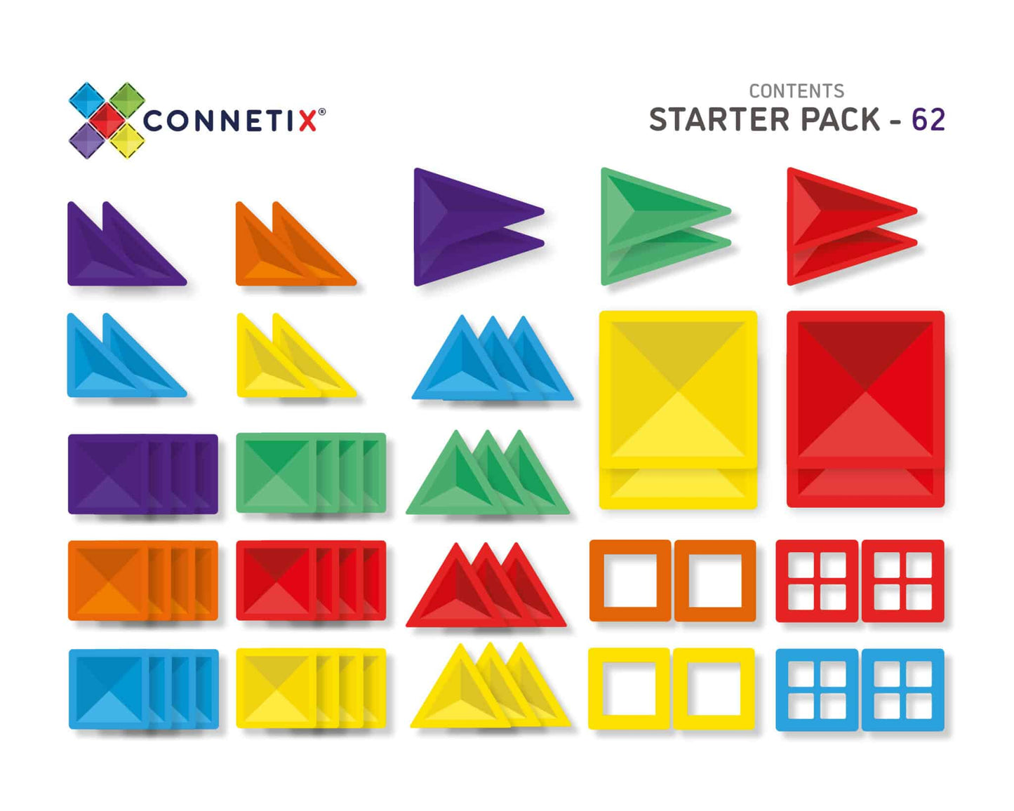 Connetix Magnetic Tiles - Rainbow Creative Pack 102 pc