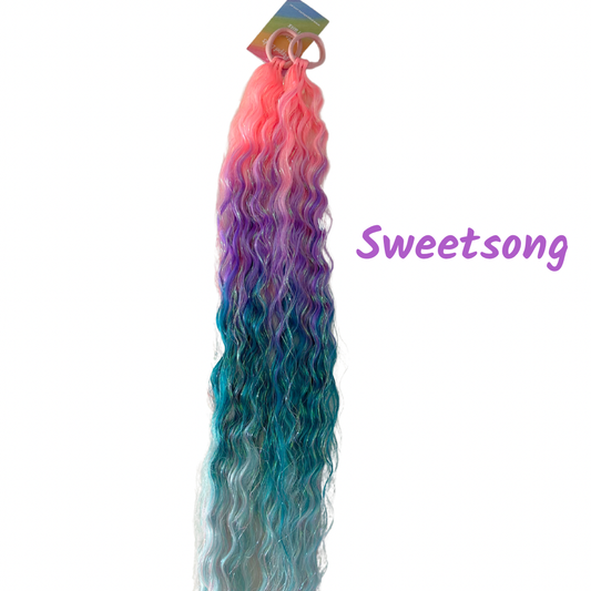 Poppet Locks - Mermaid Curls Piggys - Sweetsong - 22”