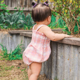 Kynd Baby - Shirred Woven Romper - Check