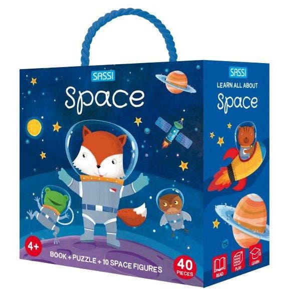 Sassi Space 3D Puzzle & Book Set, 40 pcs