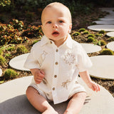 Kynd Baby - Woven Embroidered Short Sleeve Shirt - Coconut