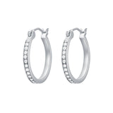 Eternity Mix Hoop Earrings 18mm Crystal Rhodium Plated