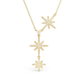 Polaris Triple Star Statement Necklace Clear Cry|5-1342-GCLR