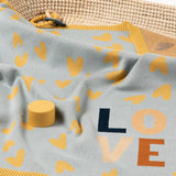 Indus Design -  Love Heart Blanket Blue
