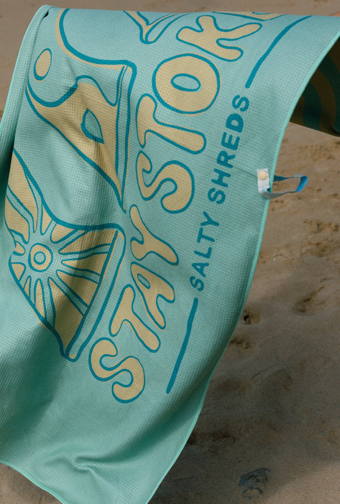 Salty Shreds - Stay stoked waffle microfiber sand free beach towel