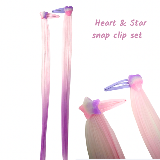 Poppet Locks - Snap Clip Set Straight - Fairy Floss - 15”
