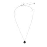 Round Rose Cut Black Onyx Pendant Rhodium Plated|5-1362-RBON