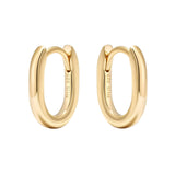 Minimal Long  Hoop Carrier Earrings in Silver Gold Plated