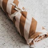 Bencer & Hazelnut - Jersey Swaddle -Caramel Stripe
