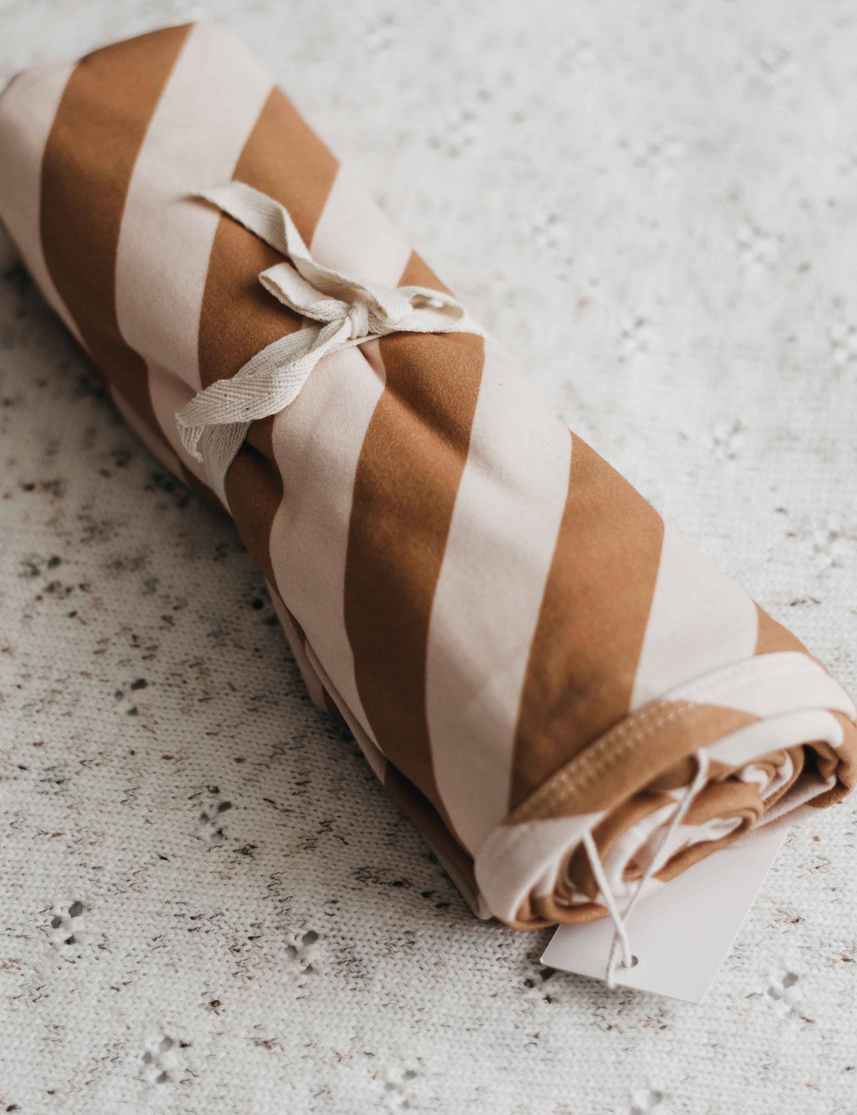 Bencer & Hazelnut - Jersey Swaddle -Caramel Stripe